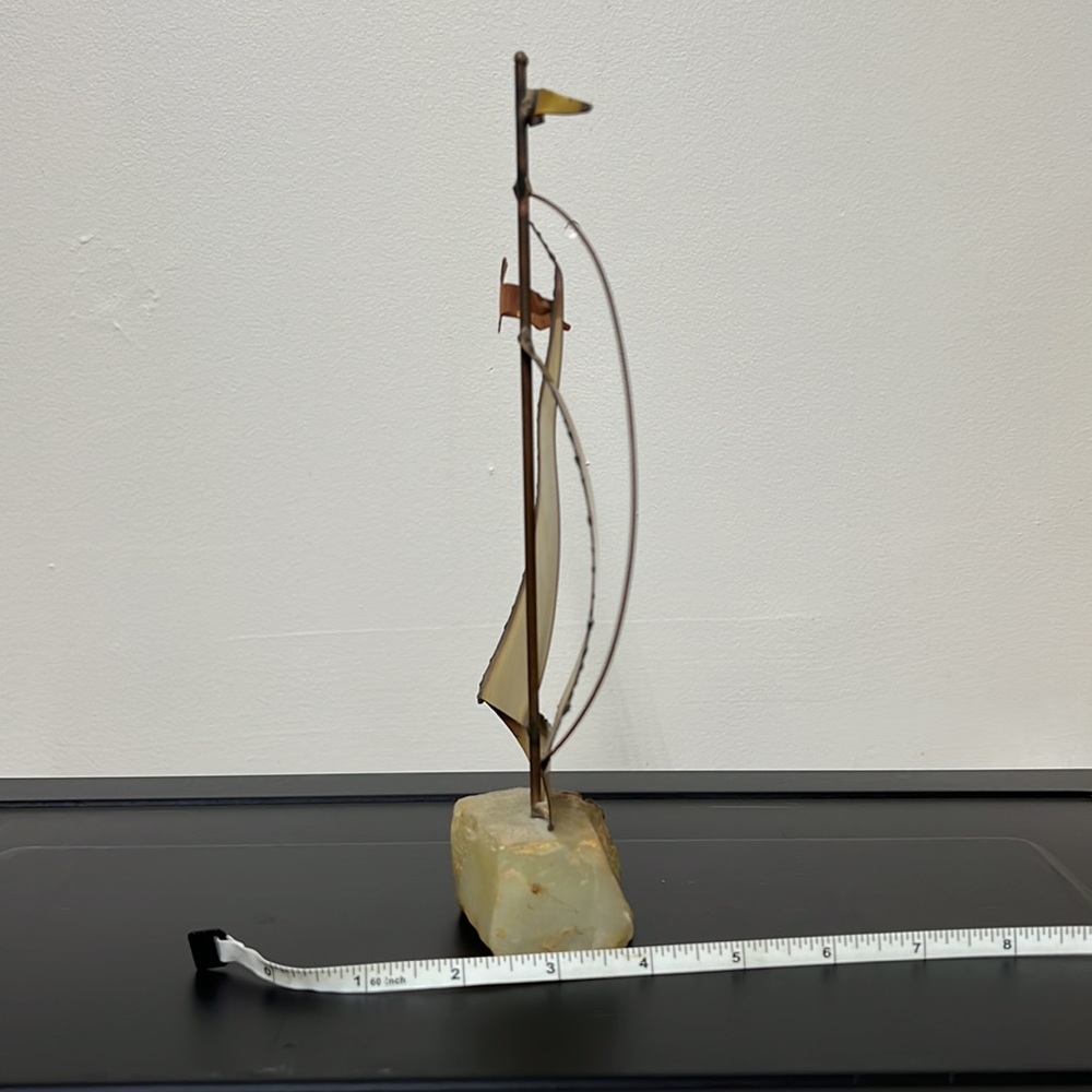 Vintage Brass And Copper Sail boat Art - Picture 4 of 11
